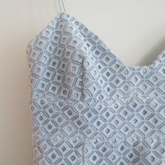 NICHOLAS Baby Blue Lace Eyelet Cut Out Pencil Dress - Size US 4 - Picture 7 of 16